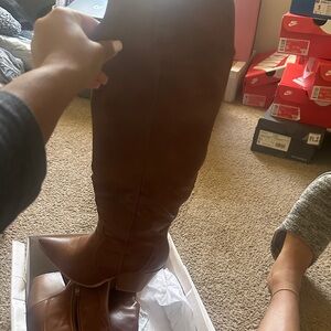 Fashion Nova Brown Over the Knee Boots